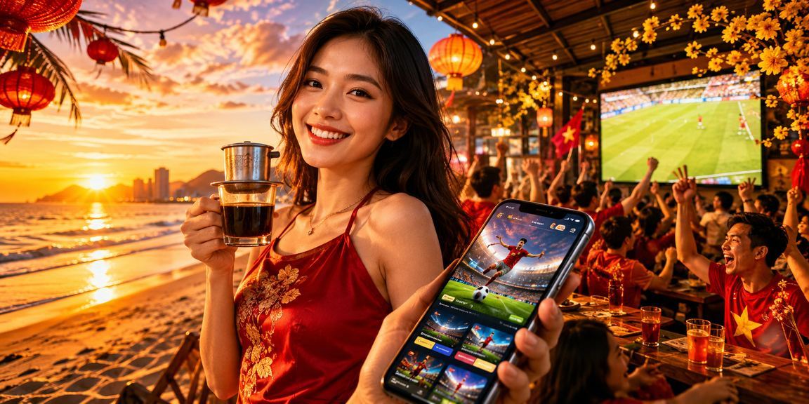 Người dùng Đà Nẵng truy cập ron92 trên điện thoại tại quán cà phê
