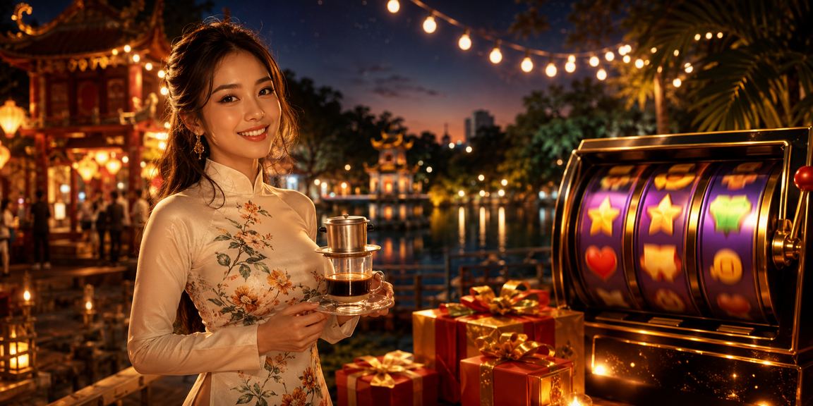 Người dùng Hà Nội thư giãn chơi slots bên ly cà phê buổi sáng